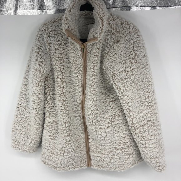 Draper's & Damon's Silver Linings Sherpa Jacket Medium Beige Cafe NWOT - Picture 5 of 5